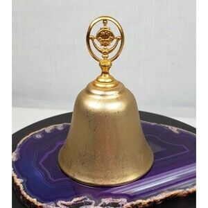 Vintage Brass Bell with AVON CALLING Design on the Handle Size 3" X 2" It Sounds